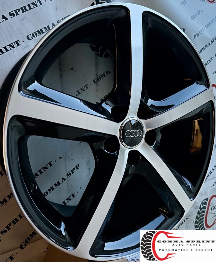 4 CERCHI IN LEGA ORIGINALI RAGGIO 19 AUDI A6 Q5 SQ5 S6 NERO LUCIDO DIAMANTATO (PARI AL NUOVO) - immagine 2