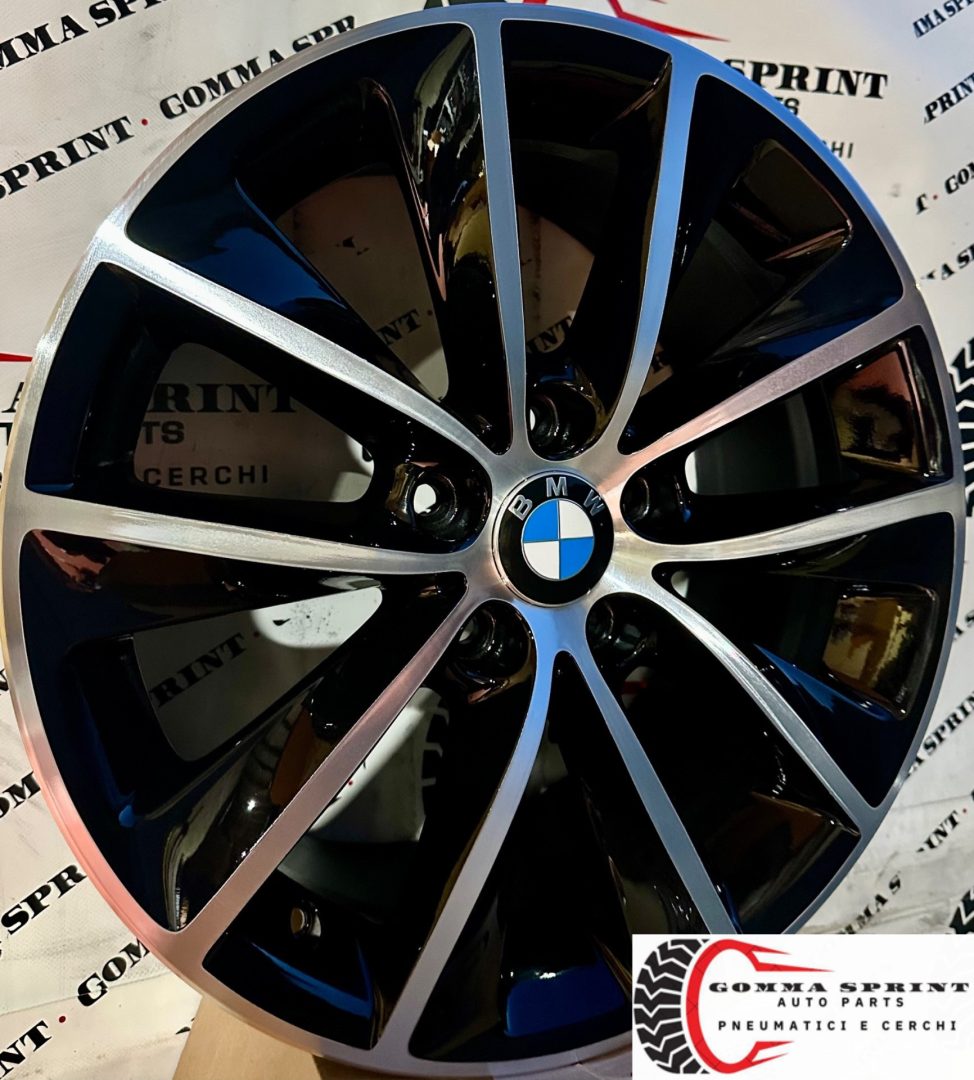 4 CERCHI IN LEGA ORIGINALI RAGGIO 18 BMW X3 X4 Z4 NERO LUCIDO DIAMANTATO (PARI AL NUOVO) - immagine 2