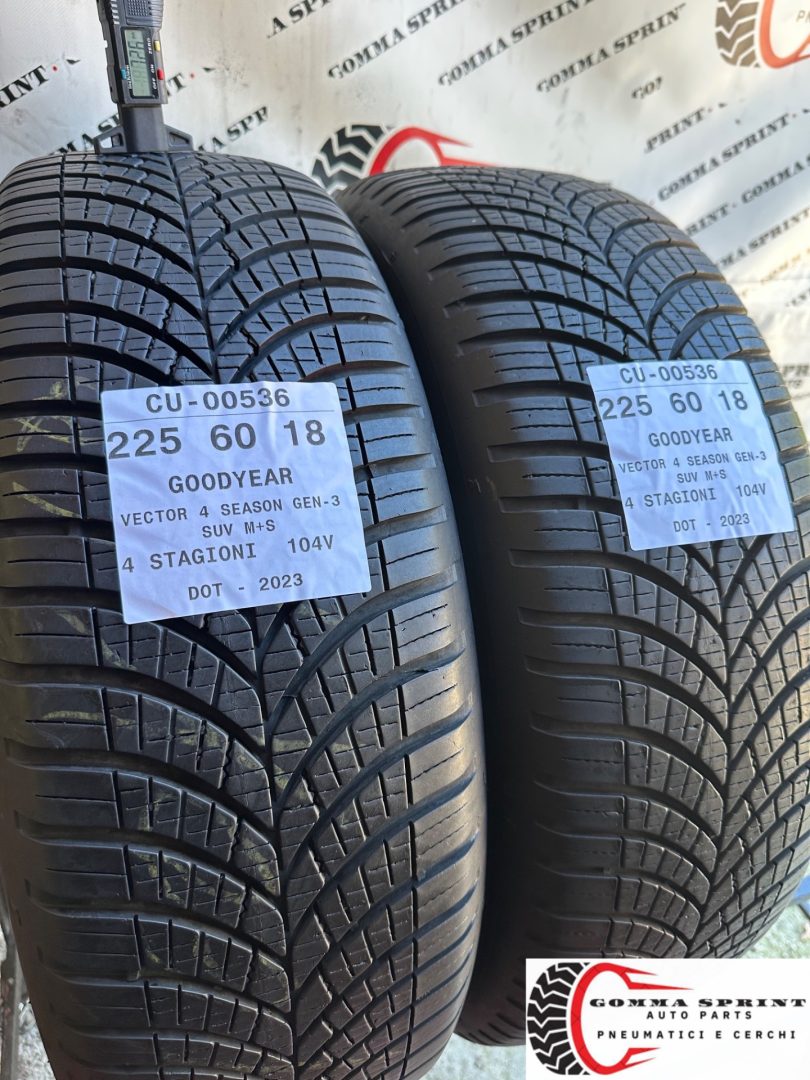 2 PNEUMATICI 225/60 R18 GOODYEAR 4 STAGIONI 90% - immagine 2