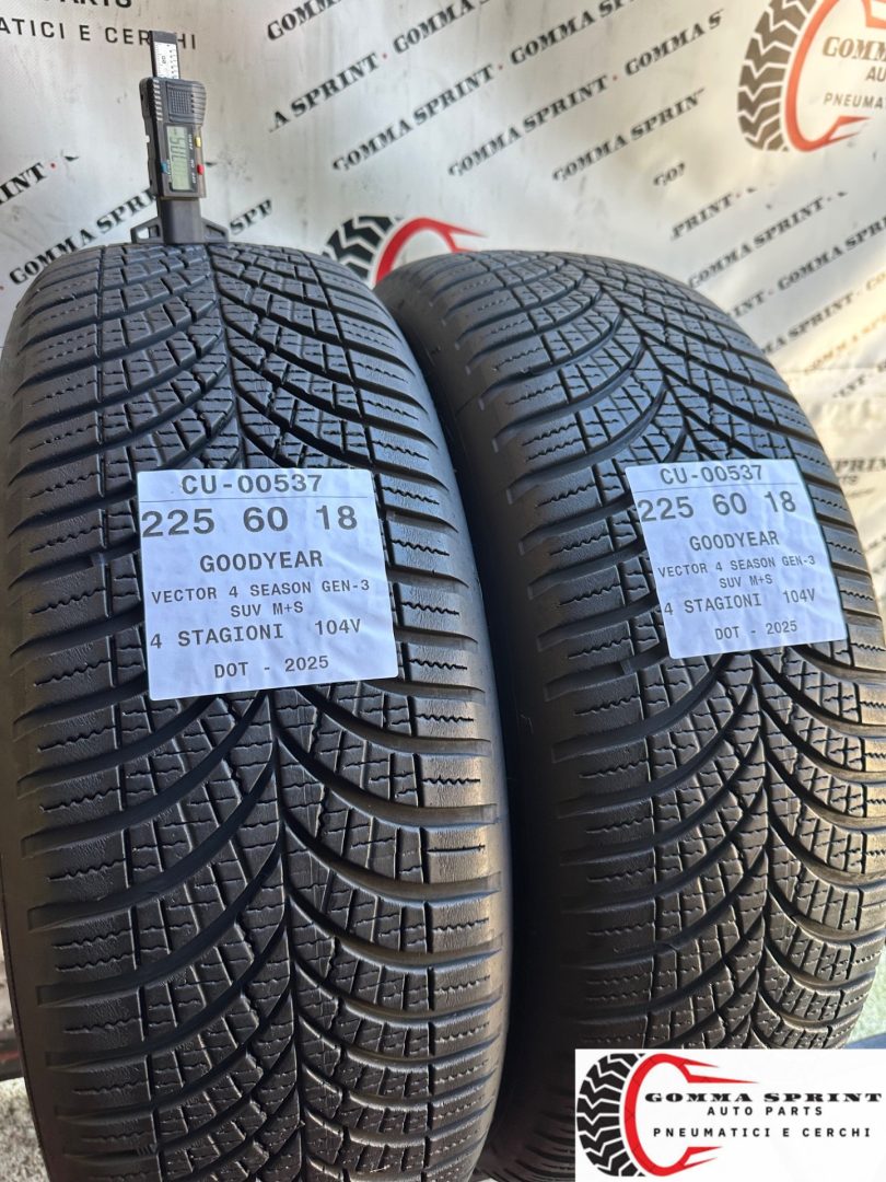 2 PNEUMATICI 225/60 R18 GOODYEAR 4 STAGIONI 90% - immagine 2