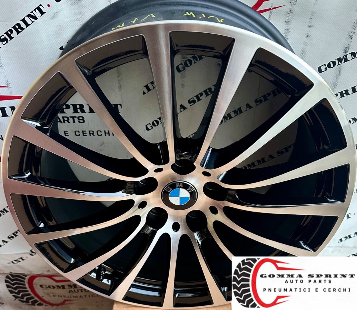 4 CERCHI IN LEGA ORIGINALI RAGGIO 18 BMW SERIE 5 NERO LUCIDO DIAMANTATO (PARI AL NUOVO) - immagine 3