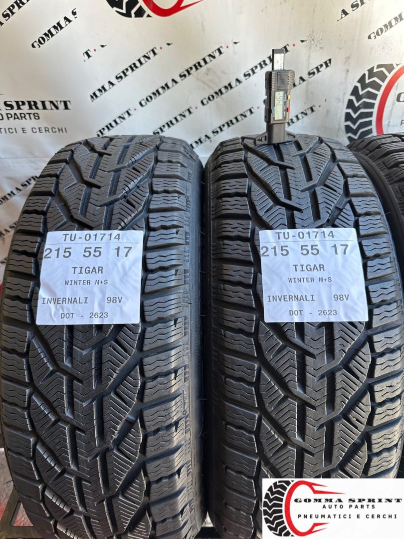 4 PNEUMATICI 215/55 R17 TIGAR INVERNALI 90% - immagine 3