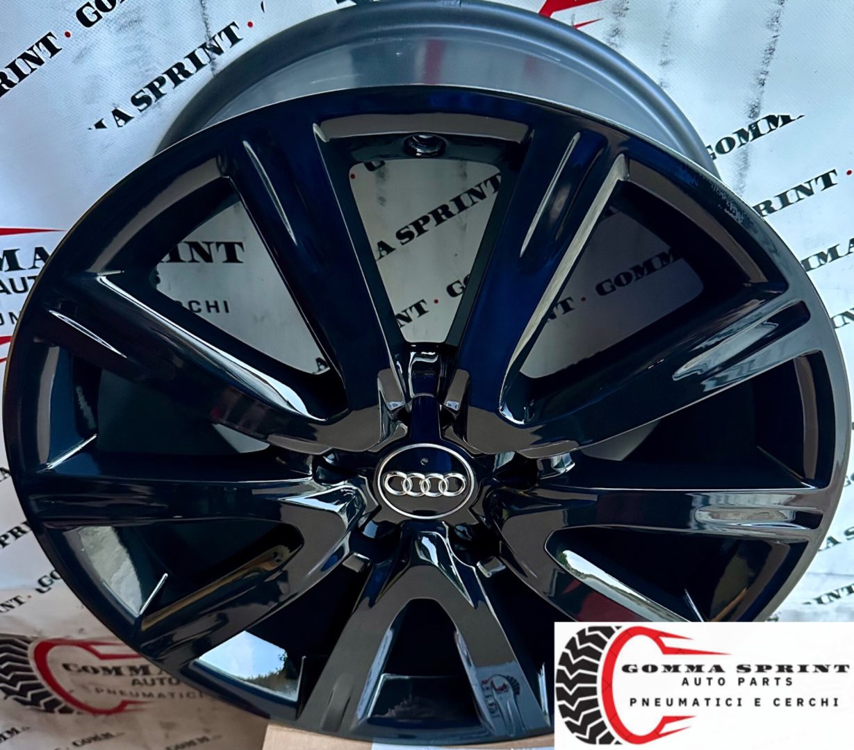 4 CERCHI IN LEGA ORIGINALI RAGGIO 18 AUDI A6 A4 Q5 NERO LUCIDO (PARI AL NUOVO) - immagine 3