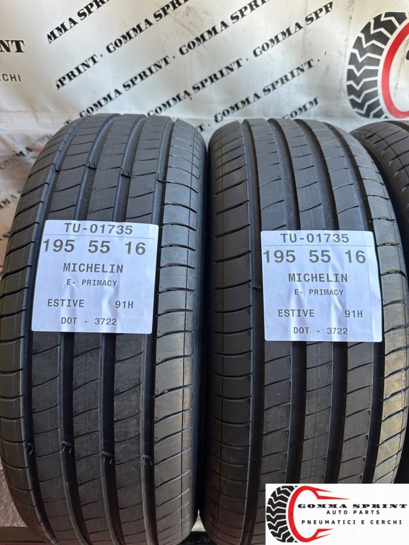 4 PNEUMATICI 195/55 R16 MICHELIN ESTIVE SEMINUOVE - immagine 3