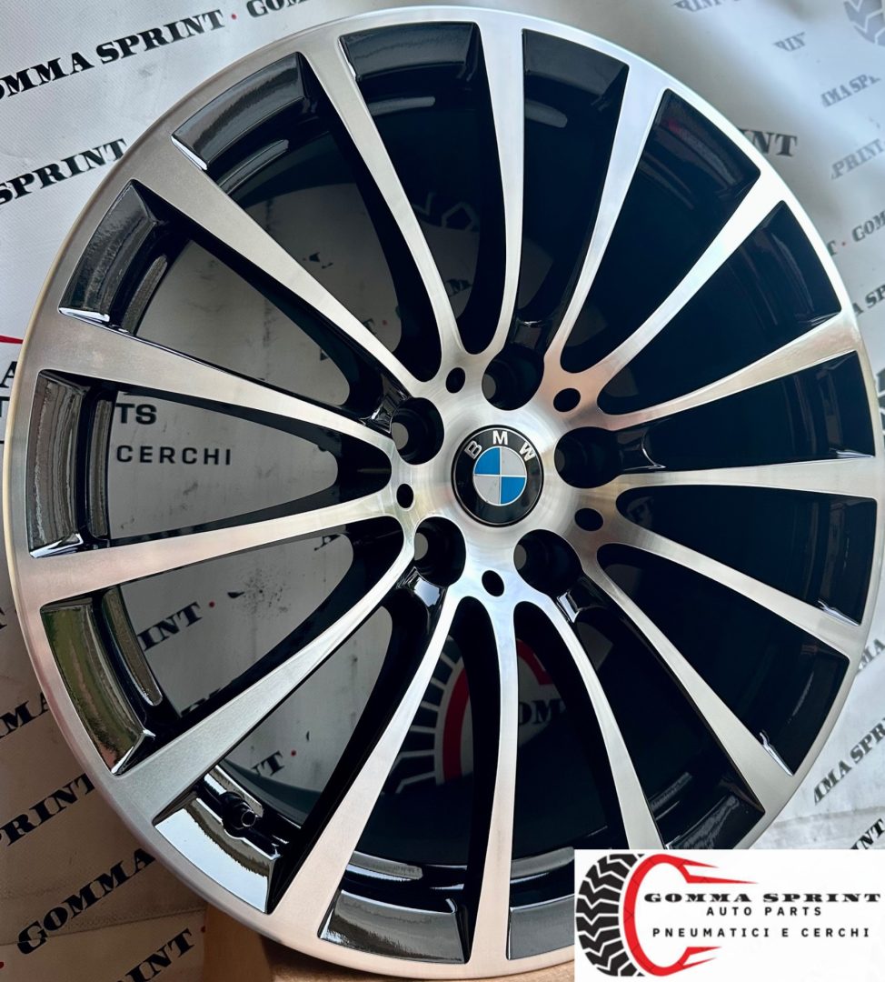 4 CERCHI IN LEGA ORIGINALI RAGGIO 18 BMW SERIE 5 NERO LUCIDO DIAMANTATO (PARI AL NUOVO) - immagine 4