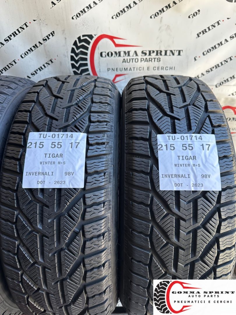 4 PNEUMATICI 215/55 R17 TIGAR INVERNALI 90% - immagine 4