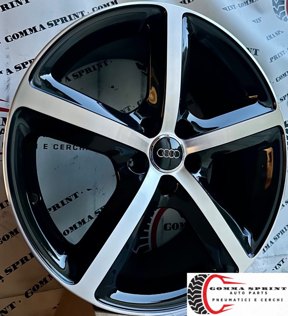 4 CERCHI IN LEGA ORIGINALI RAGGIO 19 AUDI A6 Q5 SQ5 S6 NERO LUCIDO DIAMANTATO (PARI AL NUOVO) - immagine 4