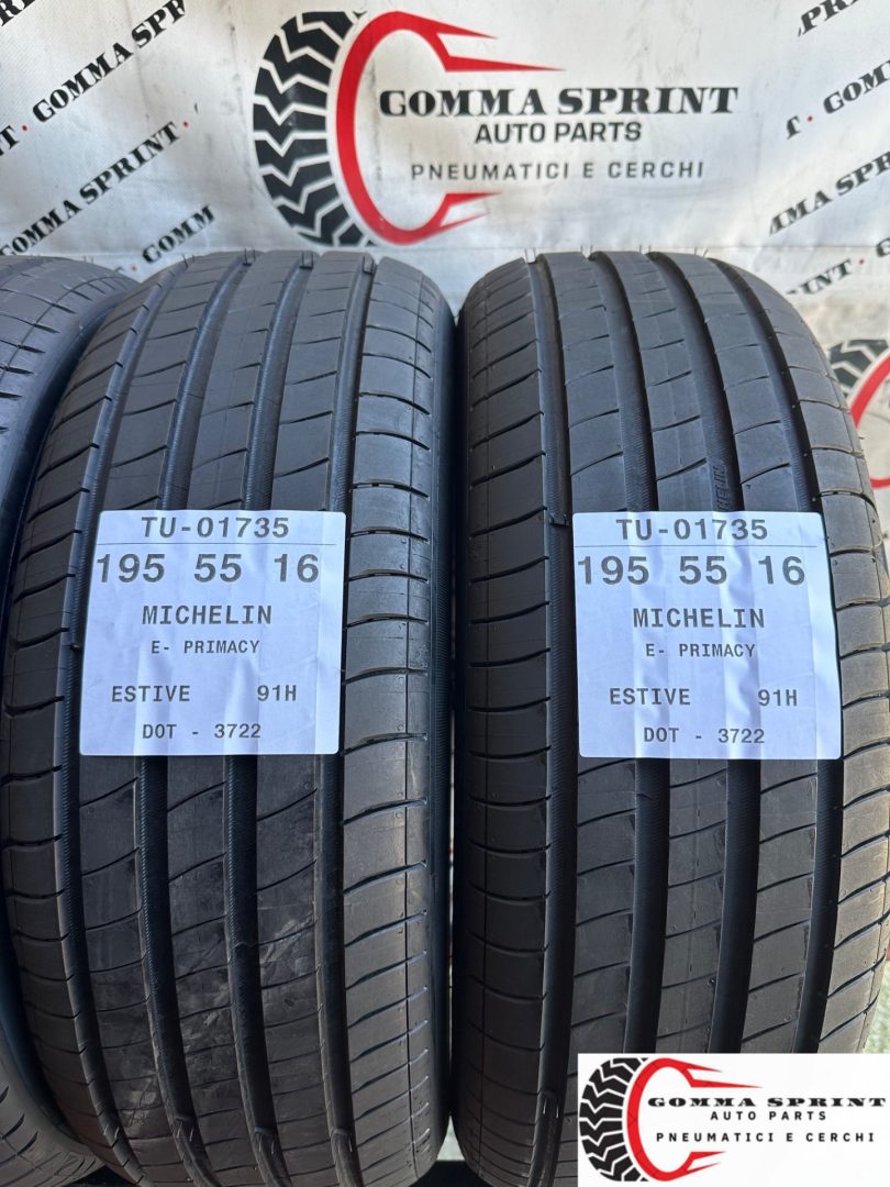 4 PNEUMATICI 195/55 R16 MICHELIN ESTIVE SEMINUOVE - immagine 4