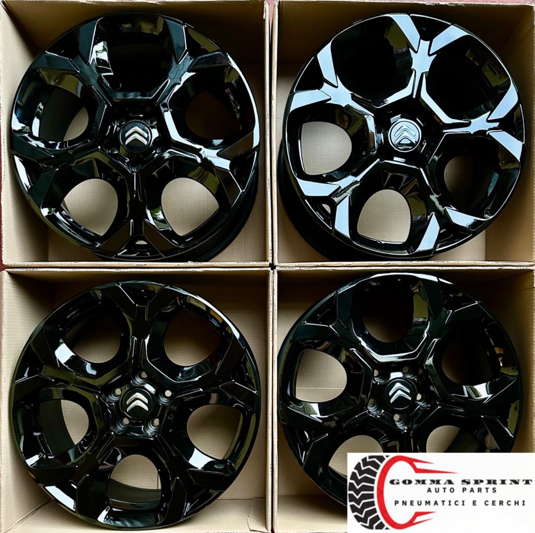 4 CERCHI IN LEGA RAGGIO 18 CITROEN C5 AIRCROSS NERO LUCIDO (PARI AL NUOVO) - immagine 5