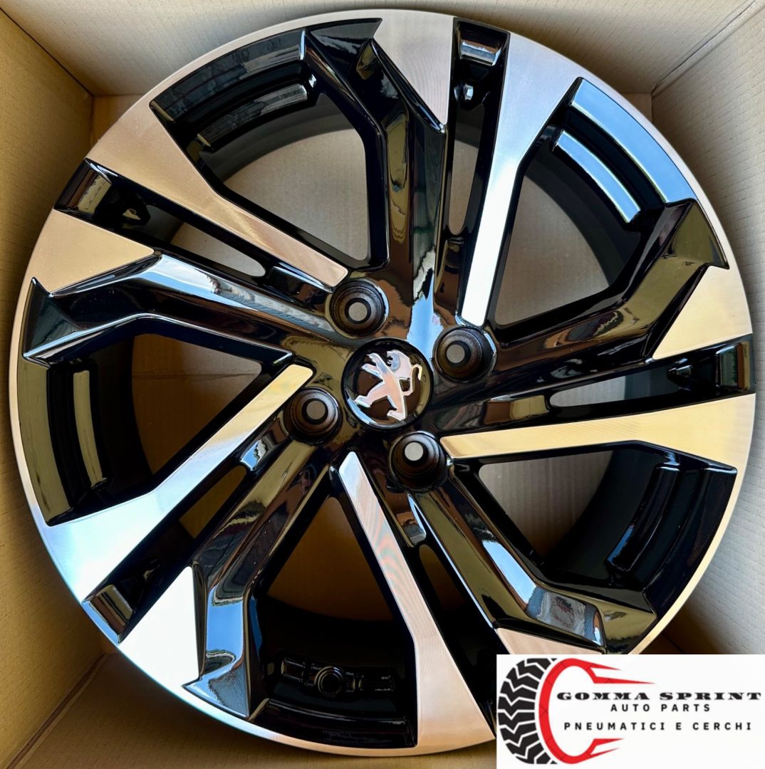 4 CERCHI IN LEGA ORIGINALI RAGGIO 17 PEUGEOT 2008 NERO LUCIDO DIAMANTATO (PARI AL NUOVO) - immagine 5