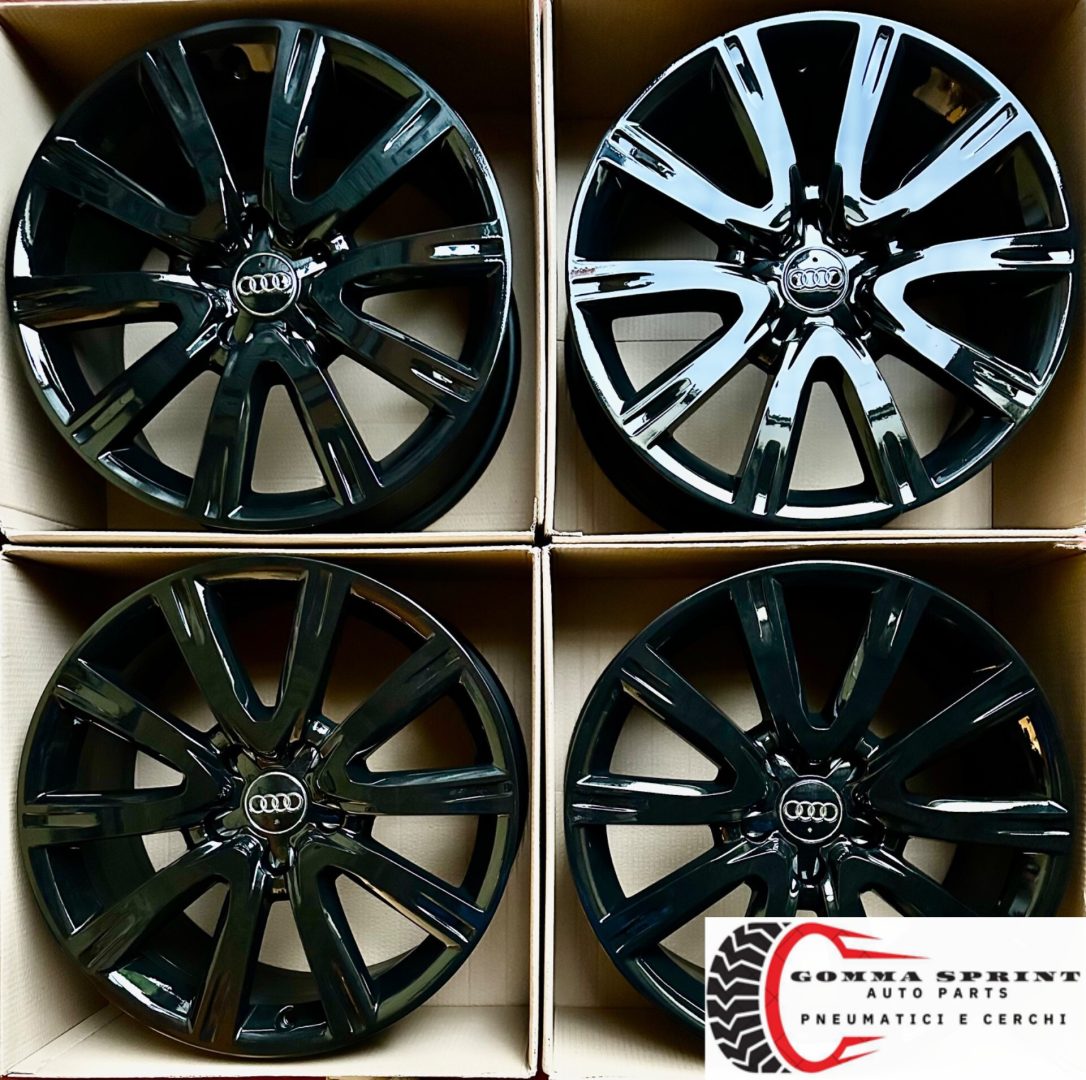 4 CERCHI IN LEGA ORIGINALI RAGGIO 18 AUDI A6 A4 Q5 NERO LUCIDO (PARI AL NUOVO) - immagine 5