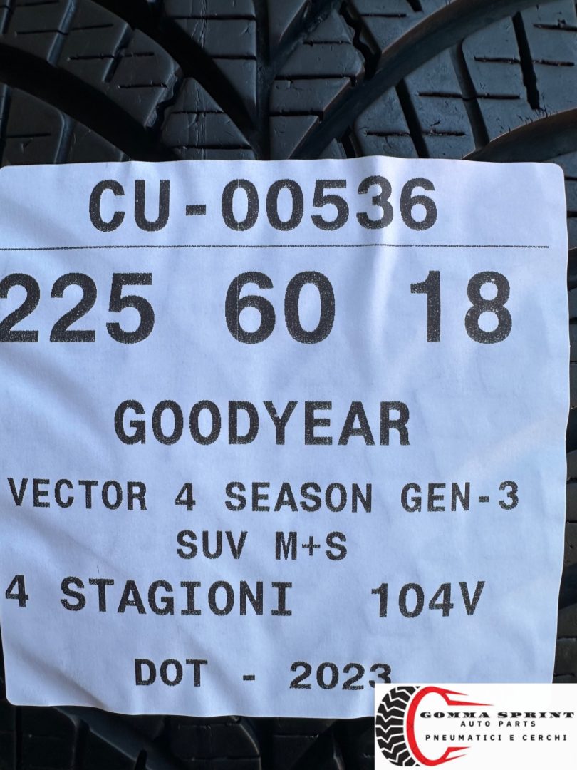 2 PNEUMATICI 225/60 R18 GOODYEAR 4 STAGIONI 90% - immagine 5