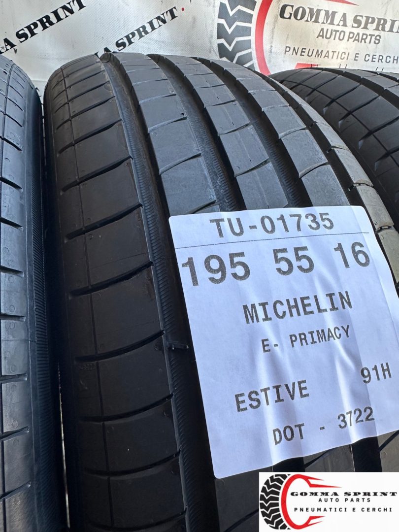 4 PNEUMATICI 195/55 R16 MICHELIN ESTIVE SEMINUOVE - immagine 5