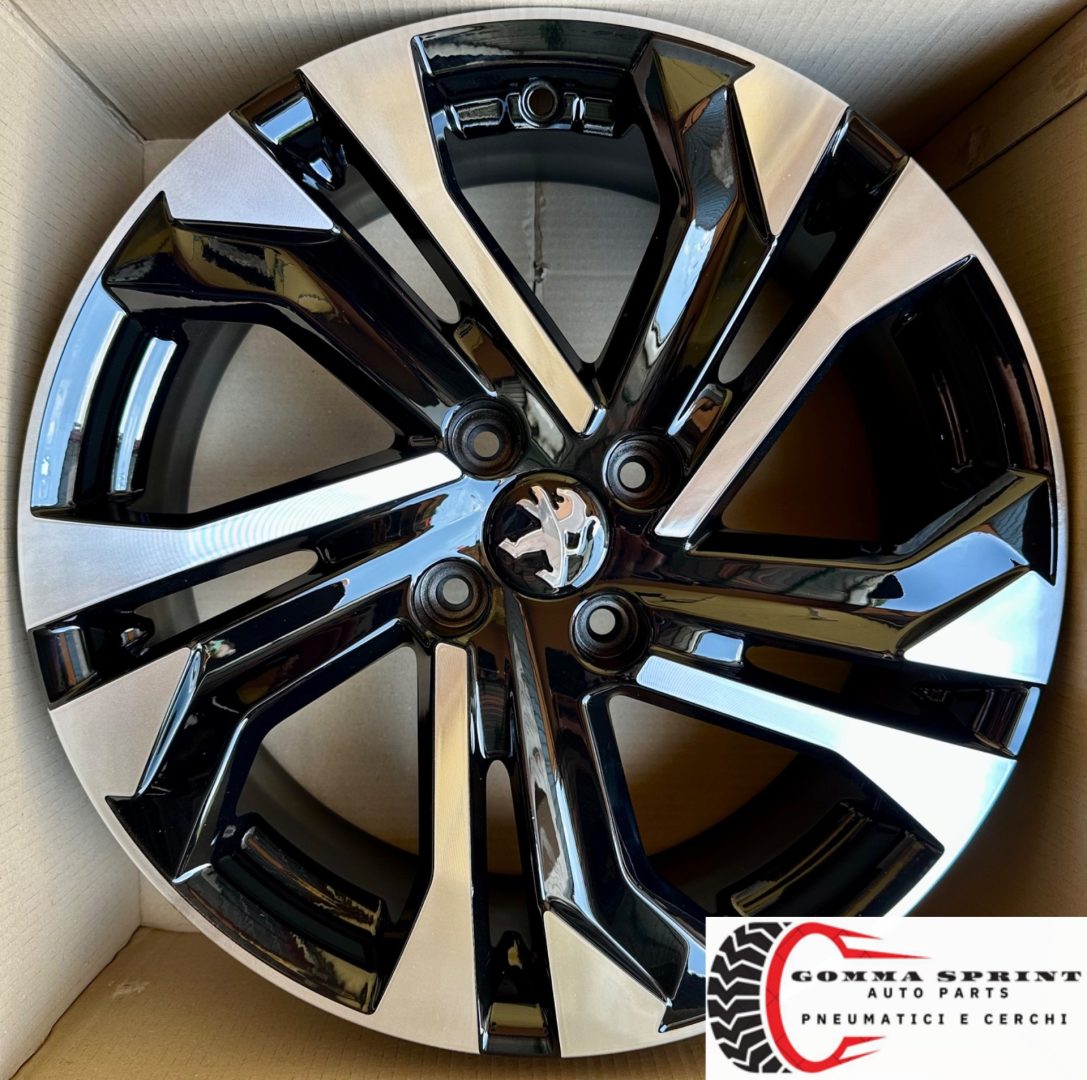 4 CERCHI IN LEGA ORIGINALI RAGGIO 17 PEUGEOT 2008 NERO LUCIDO DIAMANTATO (PARI AL NUOVO) - immagine 6