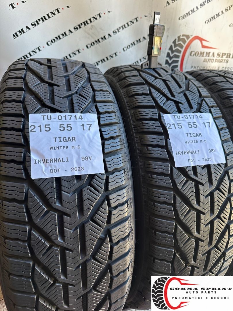 4 PNEUMATICI 215/55 R17 TIGAR INVERNALI 90% - immagine 6