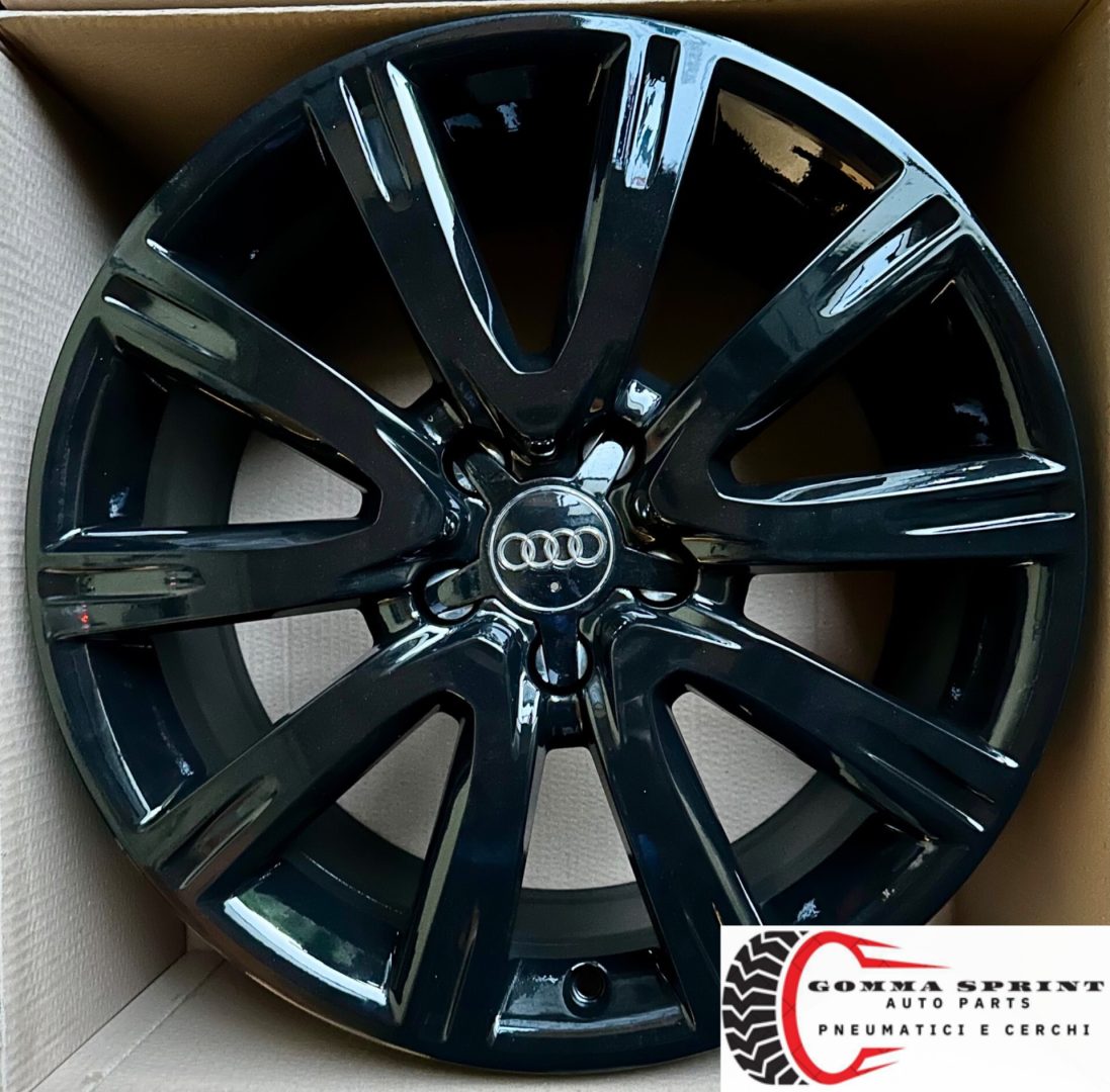 4 CERCHI IN LEGA ORIGINALI RAGGIO 18 AUDI A6 A4 Q5 NERO LUCIDO (PARI AL NUOVO) - immagine 6