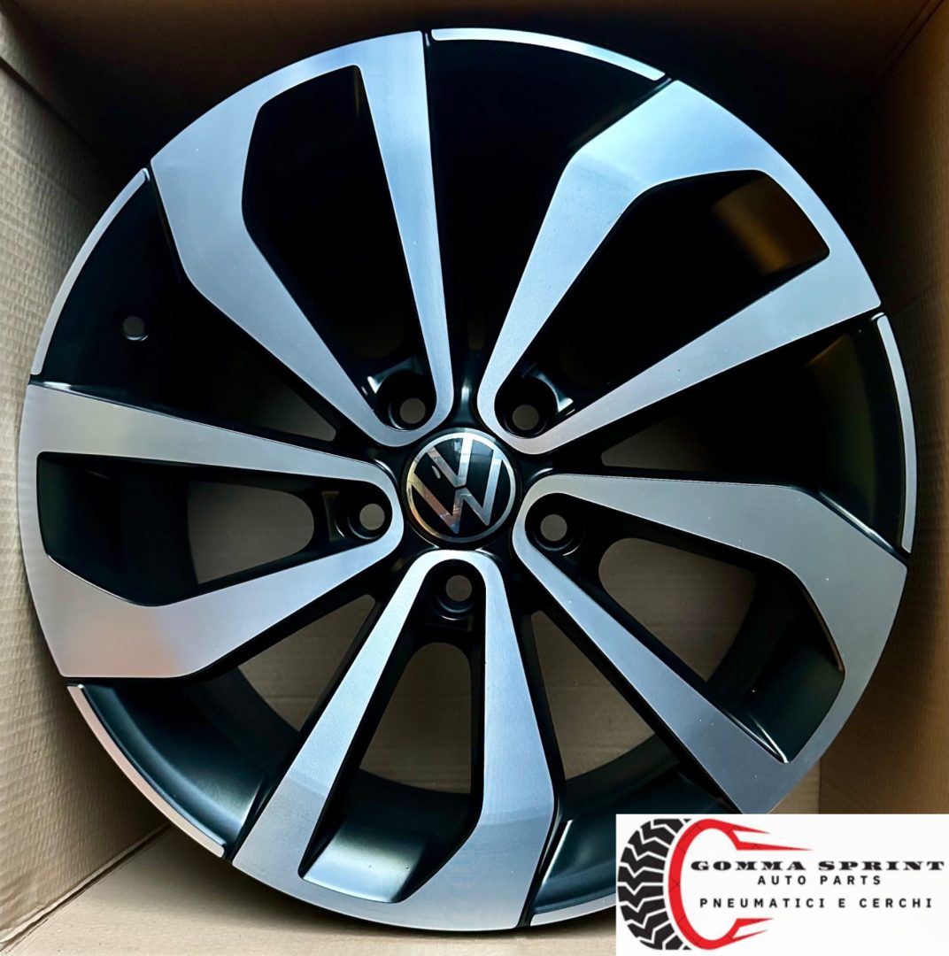 4 CERCHI IN LEGA RAGGIO 17 VOLKSWAGEN T- ROC GOLF 5 6 7 NERO OPACO DIAMANTATO (PARI AL NUOVO) - immagine 6