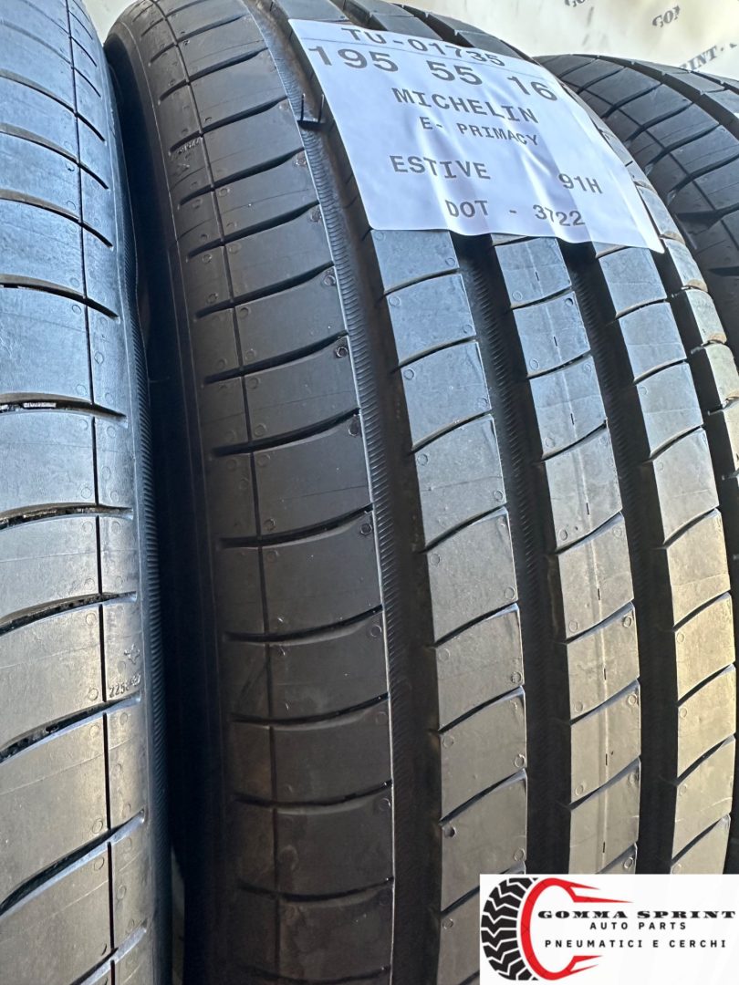 4 PNEUMATICI 195/55 R16 MICHELIN ESTIVE SEMINUOVE - immagine 6
