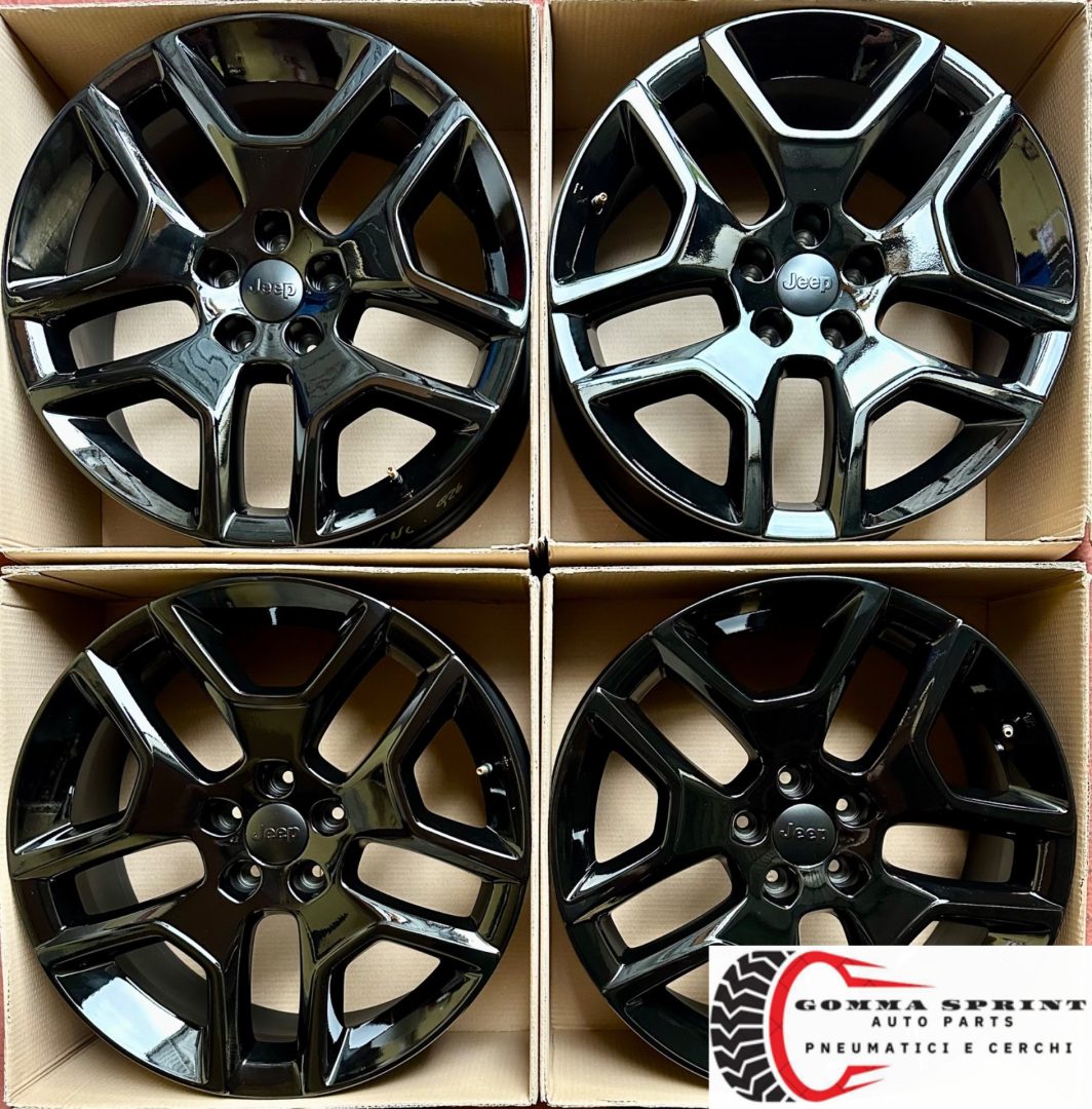 4 CERCHI IN LEGA ORIGINALI RAGGIO 19 JEEP RENEGADE - COMPASS NERO LUCIDO (PARI AL NUOVO) - immagine 7