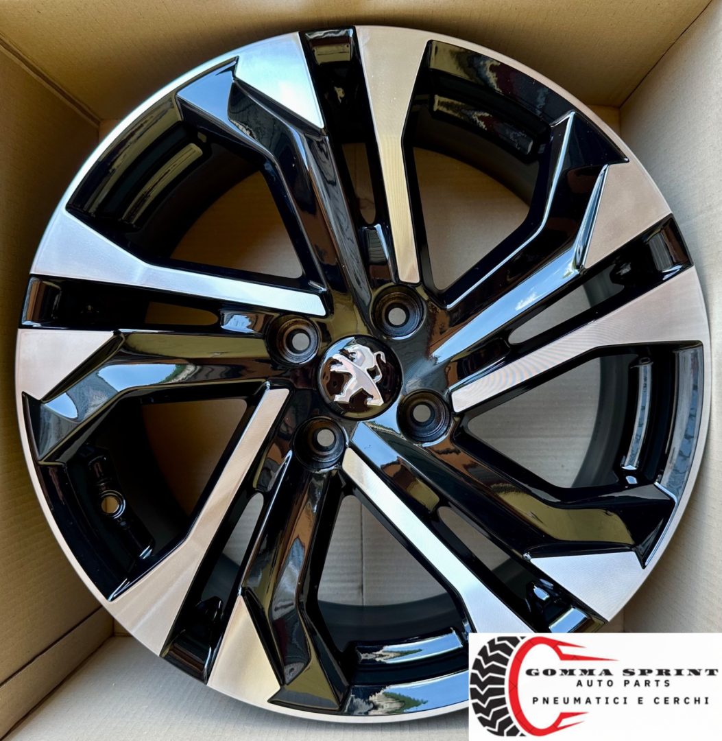 4 CERCHI IN LEGA ORIGINALI RAGGIO 17 PEUGEOT 2008 NERO LUCIDO DIAMANTATO (PARI AL NUOVO) - immagine 7