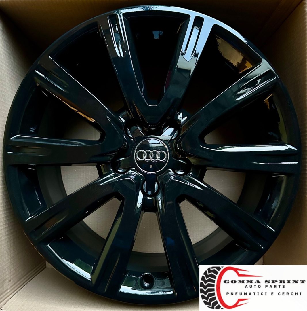 4 CERCHI IN LEGA ORIGINALI RAGGIO 18 AUDI A6 A4 Q5 NERO LUCIDO (PARI AL NUOVO) - immagine 7