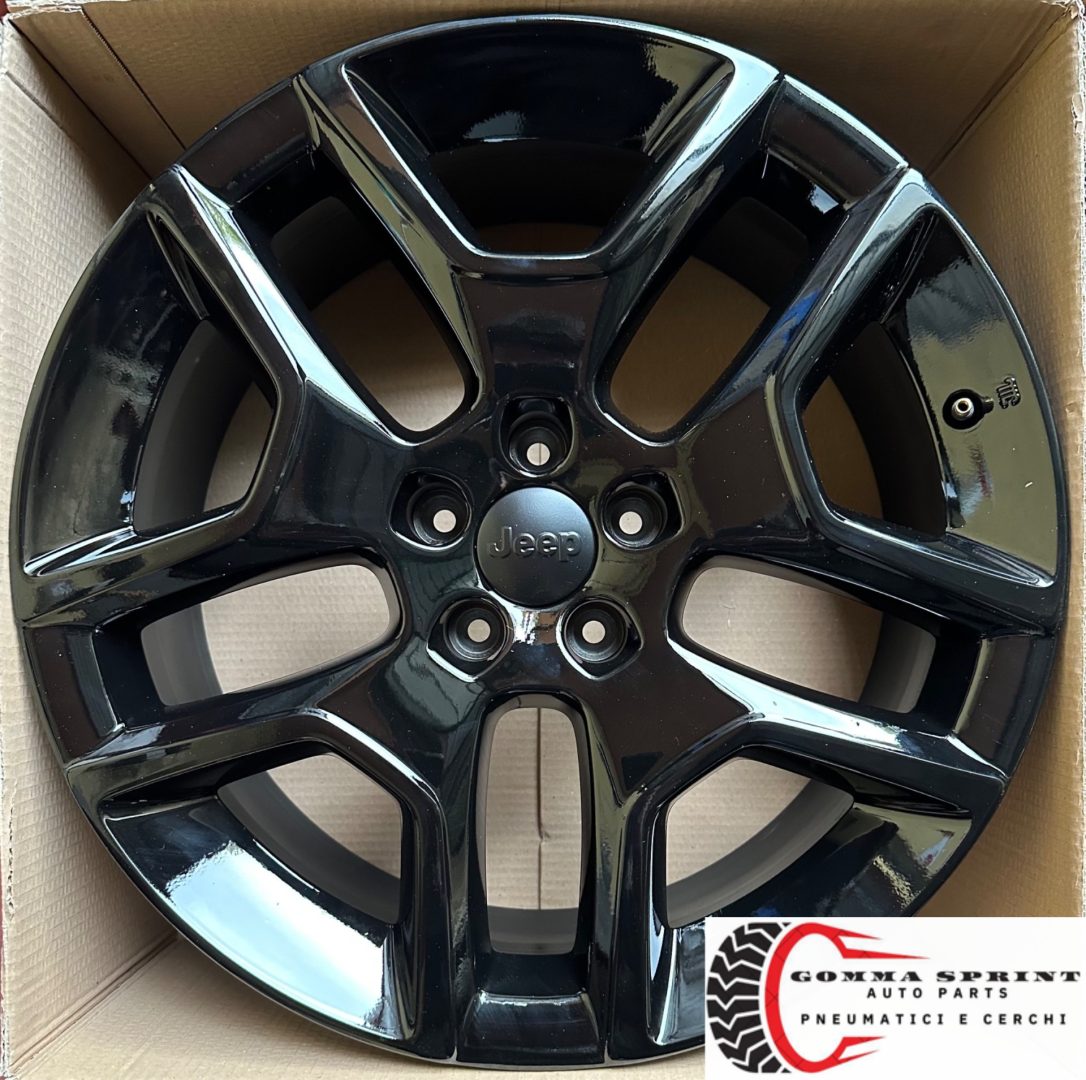 4 CERCHI IN LEGA ORIGINALI RAGGIO 19 JEEP RENEGADE - COMPASS NERO LUCIDO (PARI AL NUOVO) - immagine 8
