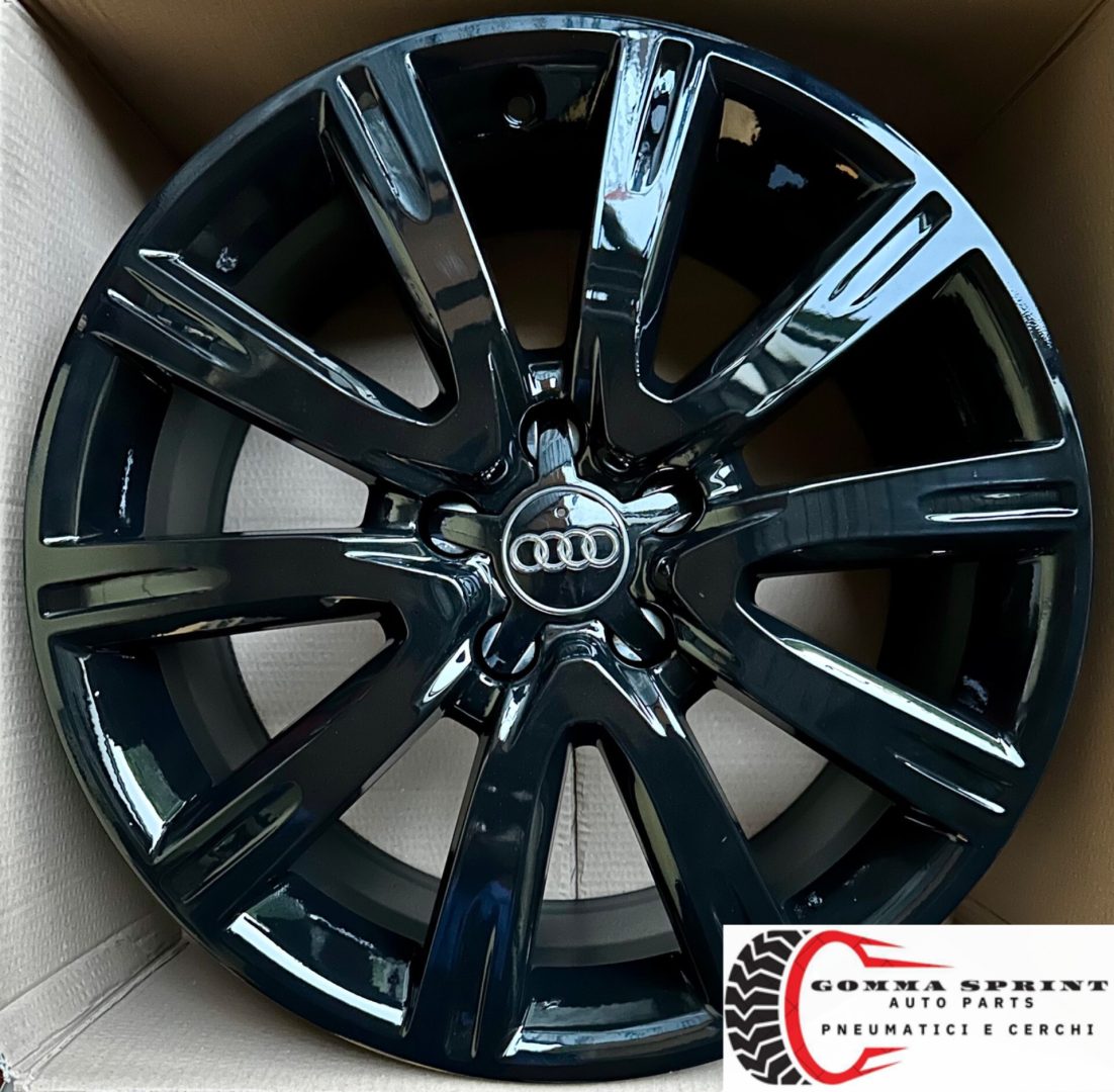 4 CERCHI IN LEGA ORIGINALI RAGGIO 18 AUDI A6 A4 Q5 NERO LUCIDO (PARI AL NUOVO) - immagine 8