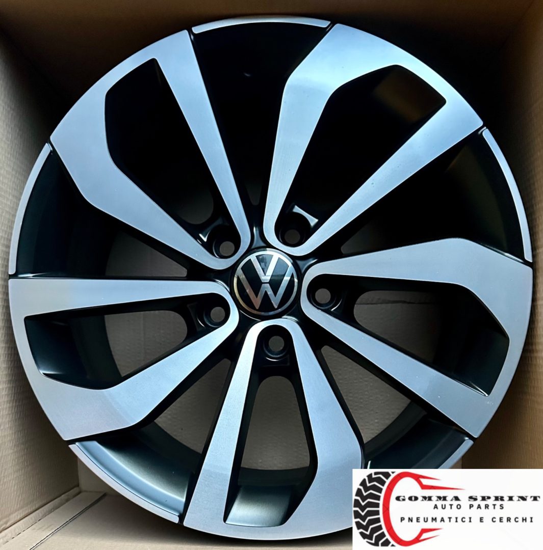 4 CERCHI IN LEGA RAGGIO 17 VOLKSWAGEN T- ROC GOLF 5 6 7 NERO OPACO DIAMANTATO (PARI AL NUOVO) - immagine 8