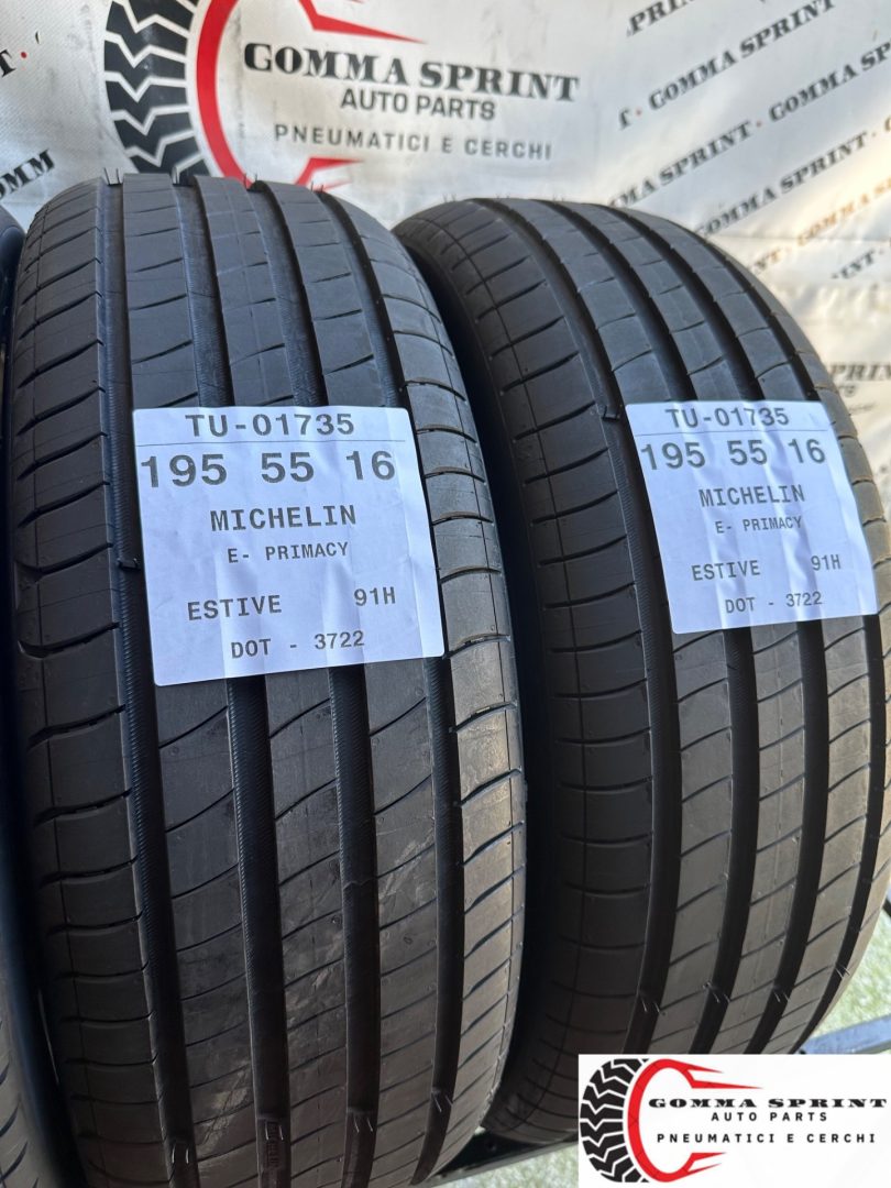 4 PNEUMATICI 195/55 R16 MICHELIN ESTIVE SEMINUOVE - immagine 8
