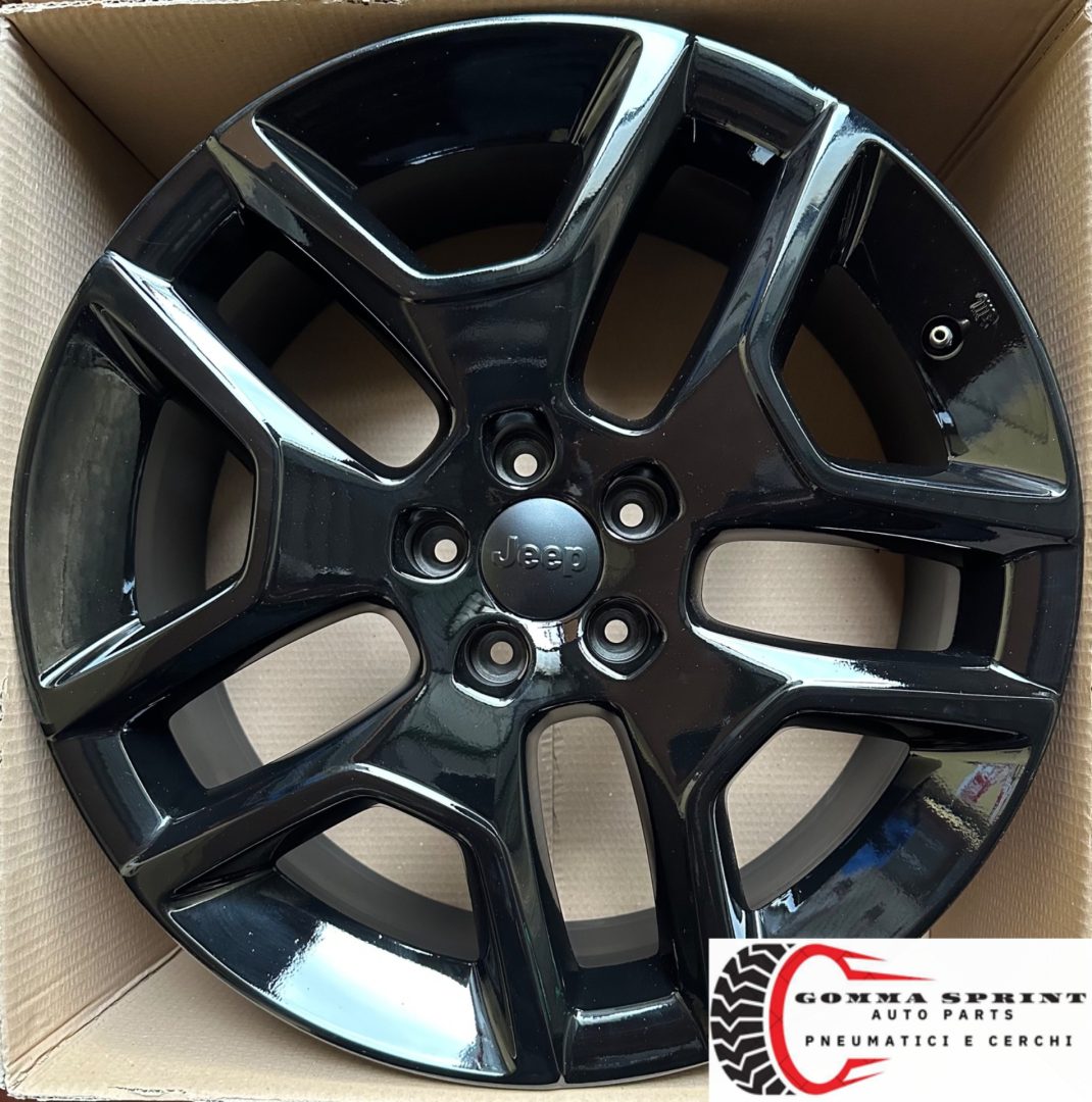 4 CERCHI IN LEGA ORIGINALI RAGGIO 19 JEEP RENEGADE - COMPASS NERO LUCIDO (PARI AL NUOVO) - immagine 9