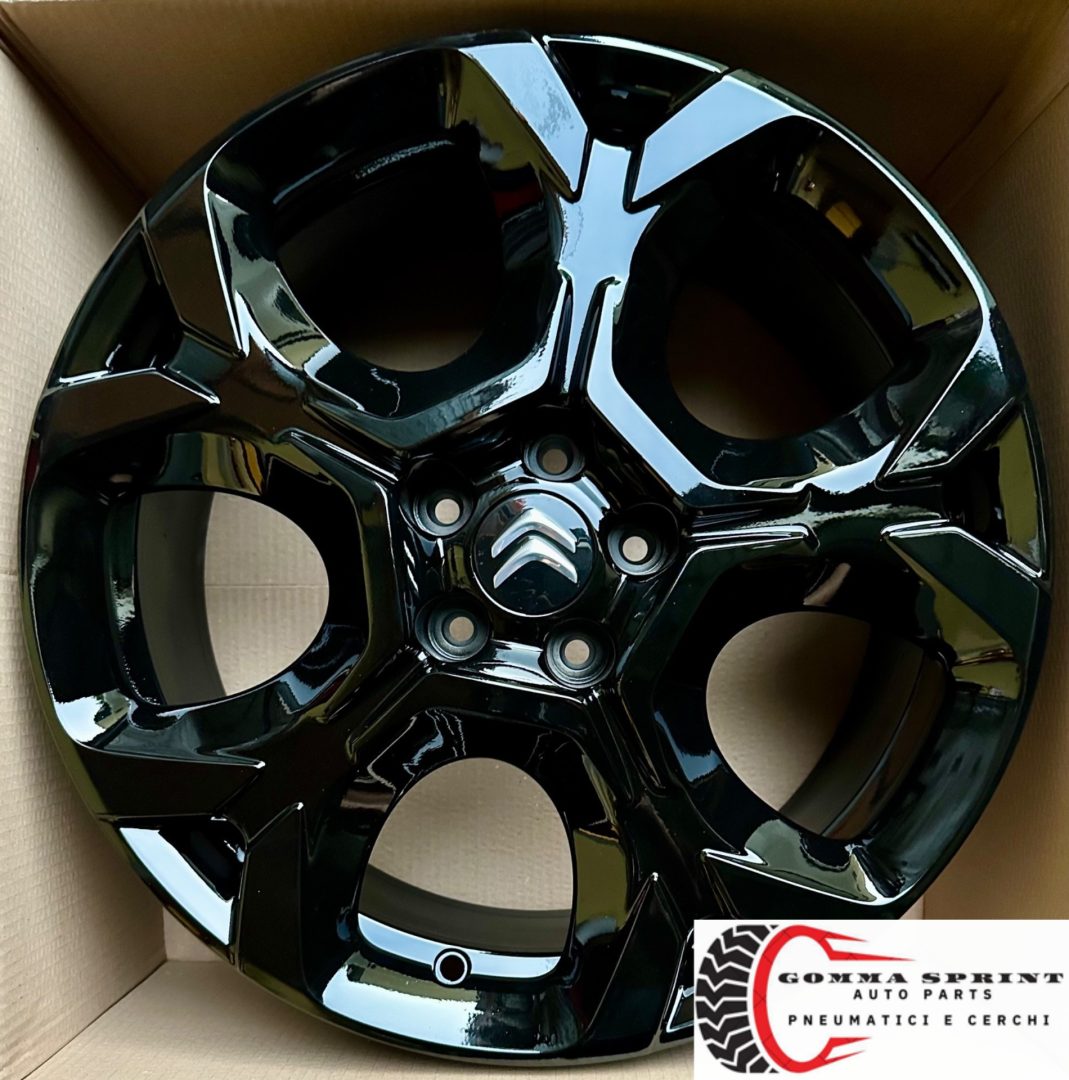 4 CERCHI IN LEGA RAGGIO 18 CITROEN C5 AIRCROSS NERO LUCIDO (PARI AL NUOVO) - immagine 9