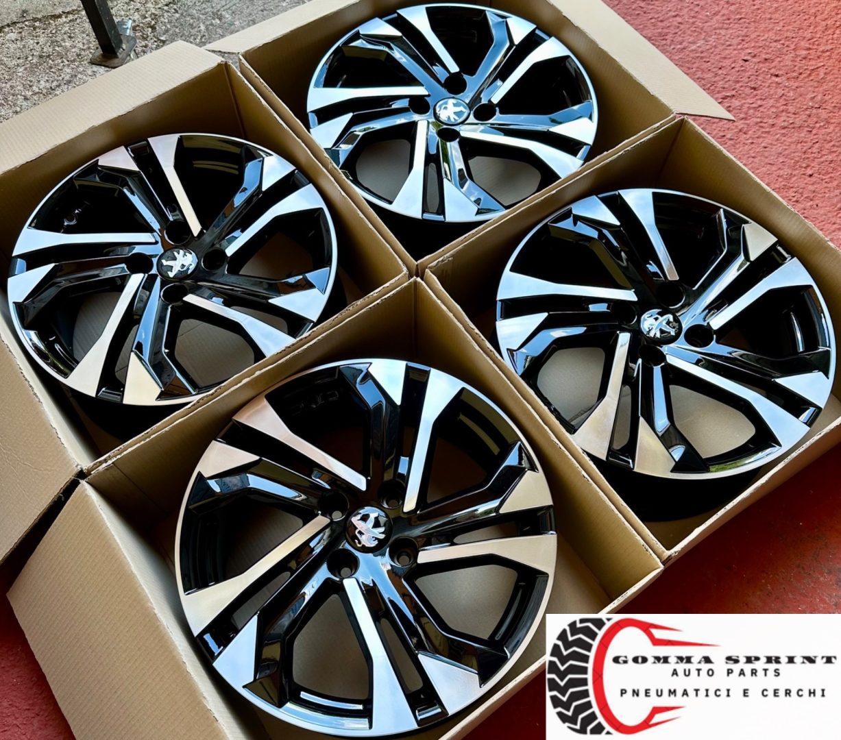 4 CERCHI IN LEGA ORIGINALI RAGGIO 17 PEUGEOT 2008 NERO LUCIDO DIAMANTATO (PARI AL NUOVO) - immagine 9