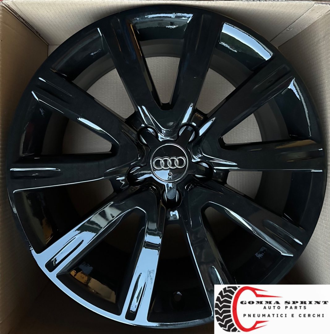 4 CERCHI IN LEGA ORIGINALI RAGGIO 18 AUDI A6 A4 Q5 NERO LUCIDO (PARI AL NUOVO) - immagine 9